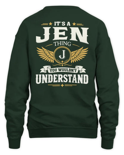 JEN KT06-M008 It’s a [NAME] Thing – You Wouldn’t Understand | Personalized Vintage T-Shirt - Unisex Sweatshirt - Forest Green