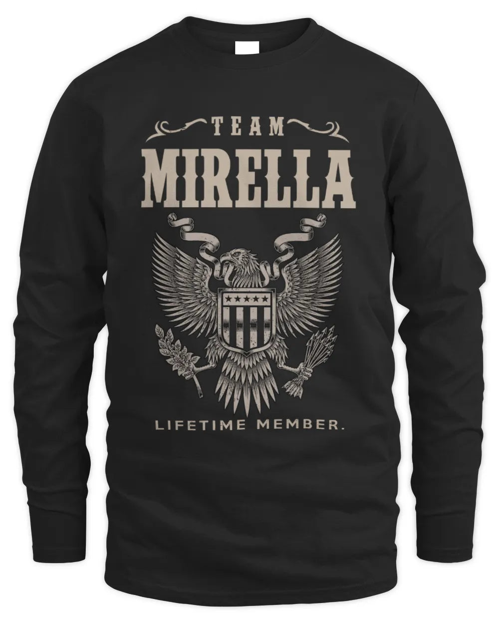 MIRELLA TP06-K82 – Personalized Classic Style Apparel “Team NAME Lifetime Member” - Men's Long Sleeved T-Shirt - Black