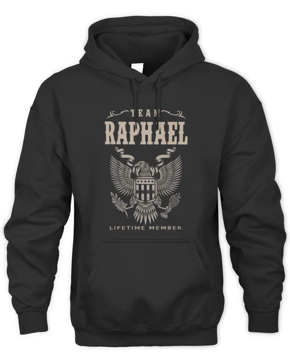 RAPHAEL TP06-K82 – Personalized Classic Style Apparel “Team NAME Lifetime Member” - Unisex Hoodie - Black
