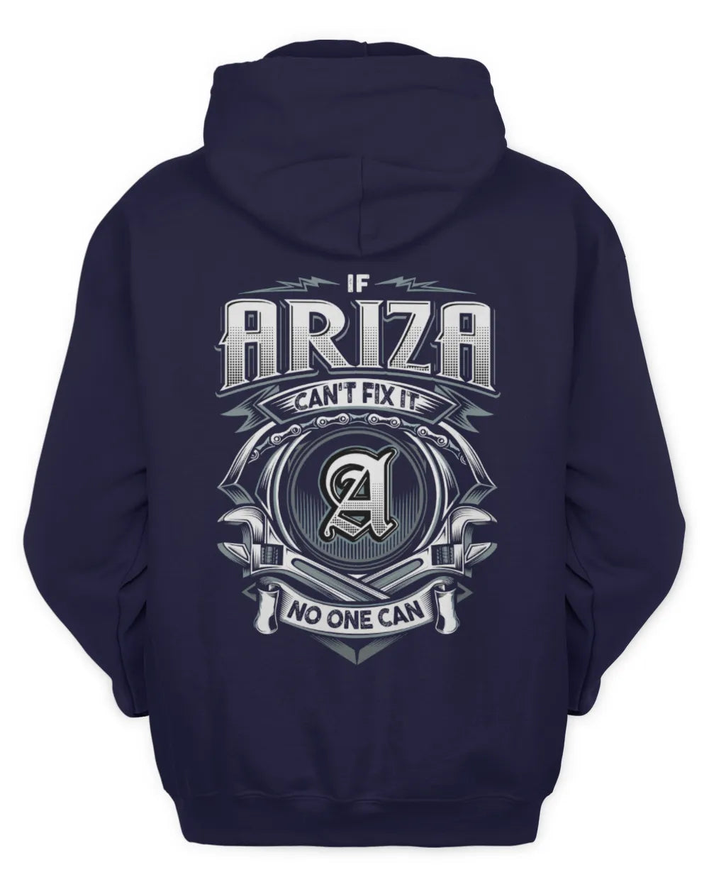 ARIZA AP81-K4-626 - Personalized Ahmed Quote Apparel “If Ahmed Can't Fix It, No One Can” - Unisex Hoodie - Navy