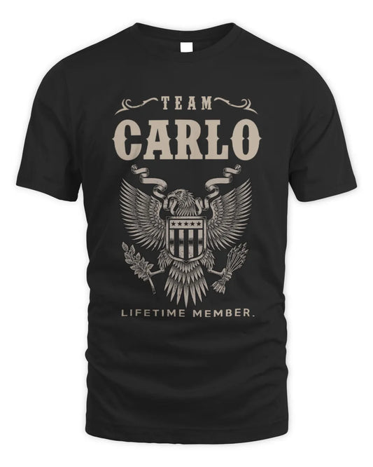 CARLO TP06-K82 – Personalized Classic Style Apparel “Team NAME Lifetime Member” - Unisex Standard T-Shirt - Black