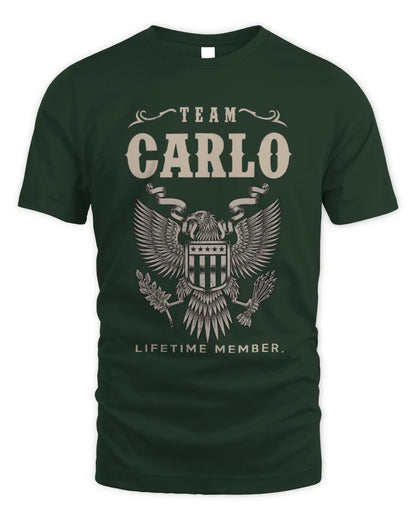 CARLO TP06-K82 – Personalized Classic Style Apparel “Team NAME Lifetime Member” - Unisex Standard T-Shirt - Forest Green