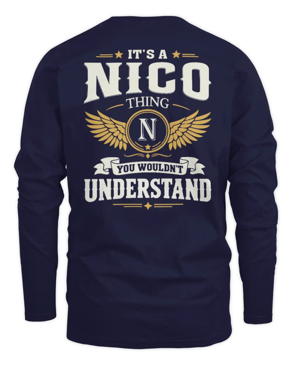 NICO KT06-M008 It’s a [NAME] Thing – You Wouldn’t Understand | Personalized Vintage T-Shirt - Men's Long Sleeved T-Shirt - Navy