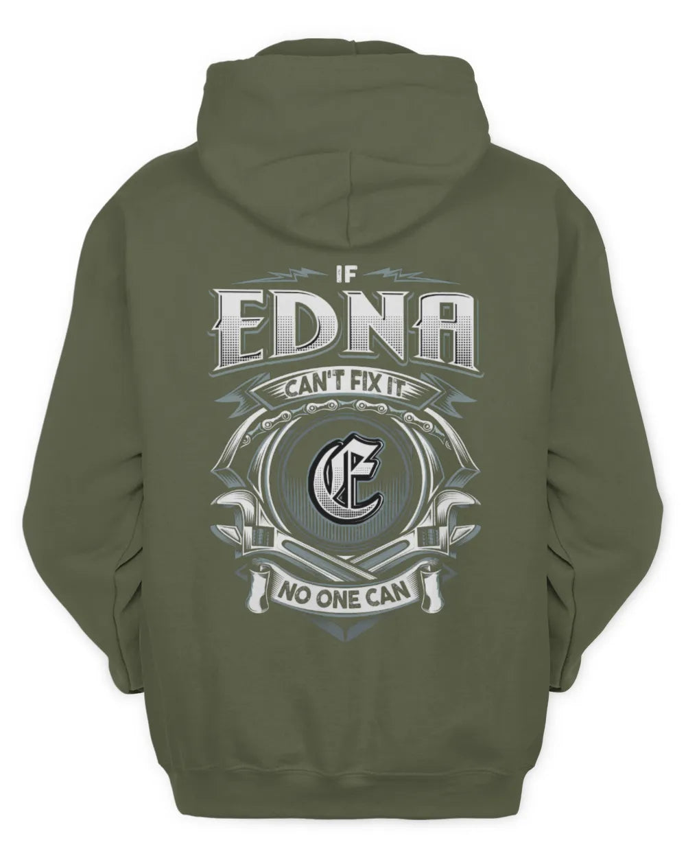EDNA AP81-K4-626 - Personalized Ahmed Quote Apparel “If Ahmed Can't Fix It, No One Can” - Unisex Hoodie - Military Green
