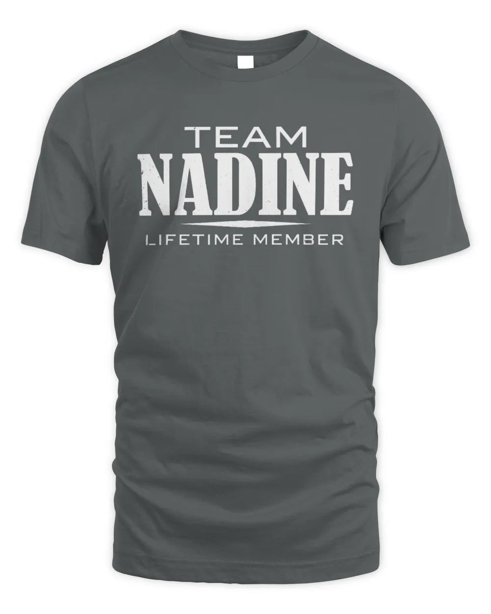 NADINE BL62-K4-128 - Personalized “Team NAME Lifetime Member” - Unisex Standard T-Shirt - Charcoal