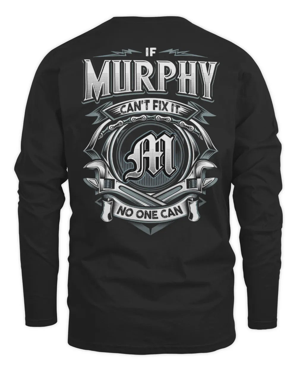 MURPHY AP81-K4-626 - Personalized Ahmed Quote Apparel “If Ahmed Can't Fix It, No One Can” - Men's Long Sleeved T-Shirt - Black