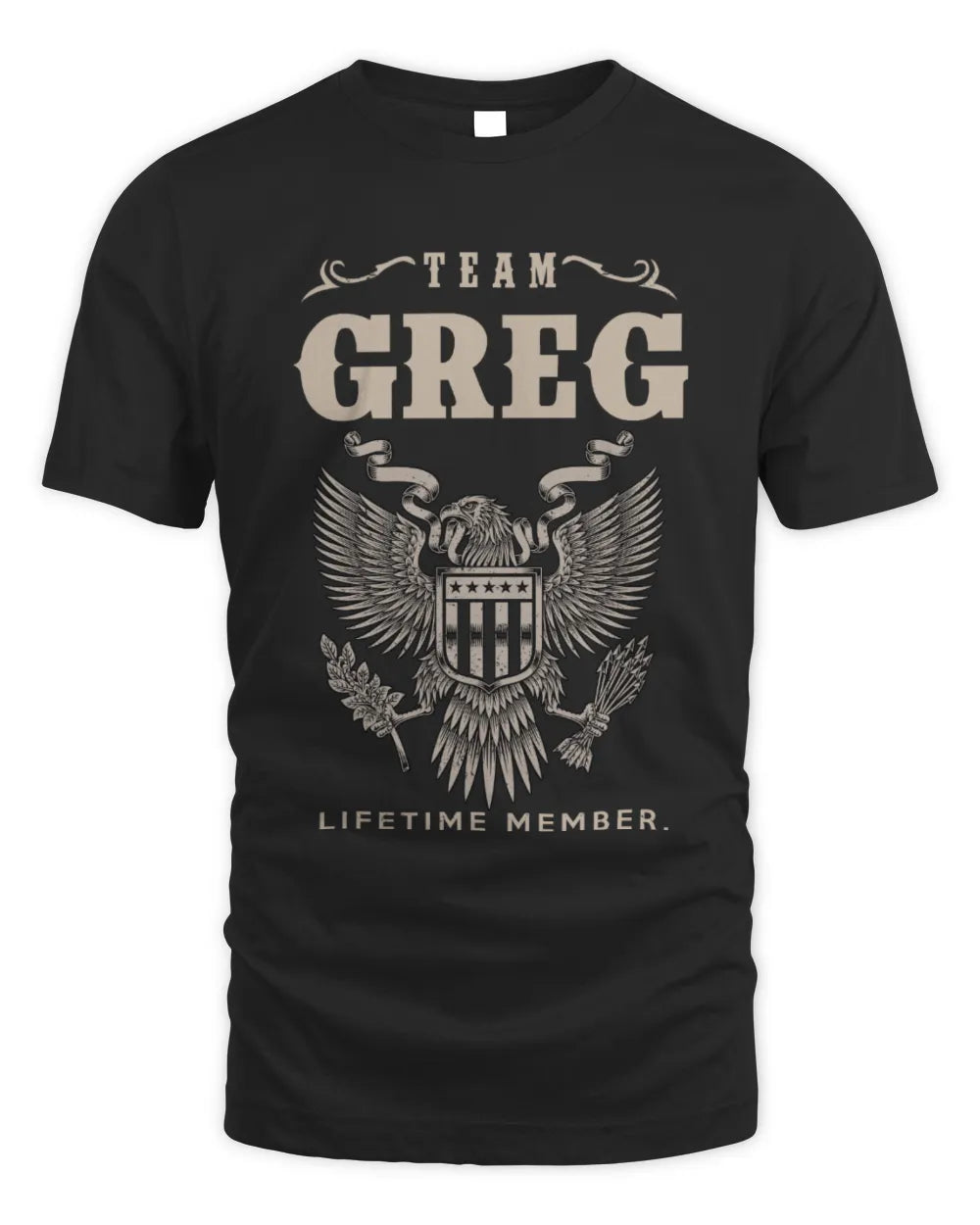 GREG TP06-K82 – Personalized Classic Style Apparel “Team NAME Lifetime Member” - Unisex Standard T-Shirt - Black