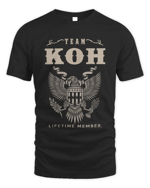 KOH TP06-K82 – Personalized Classic Style Apparel “Team NAME Lifetime Member” - Unisex Standard T-Shirt - Black