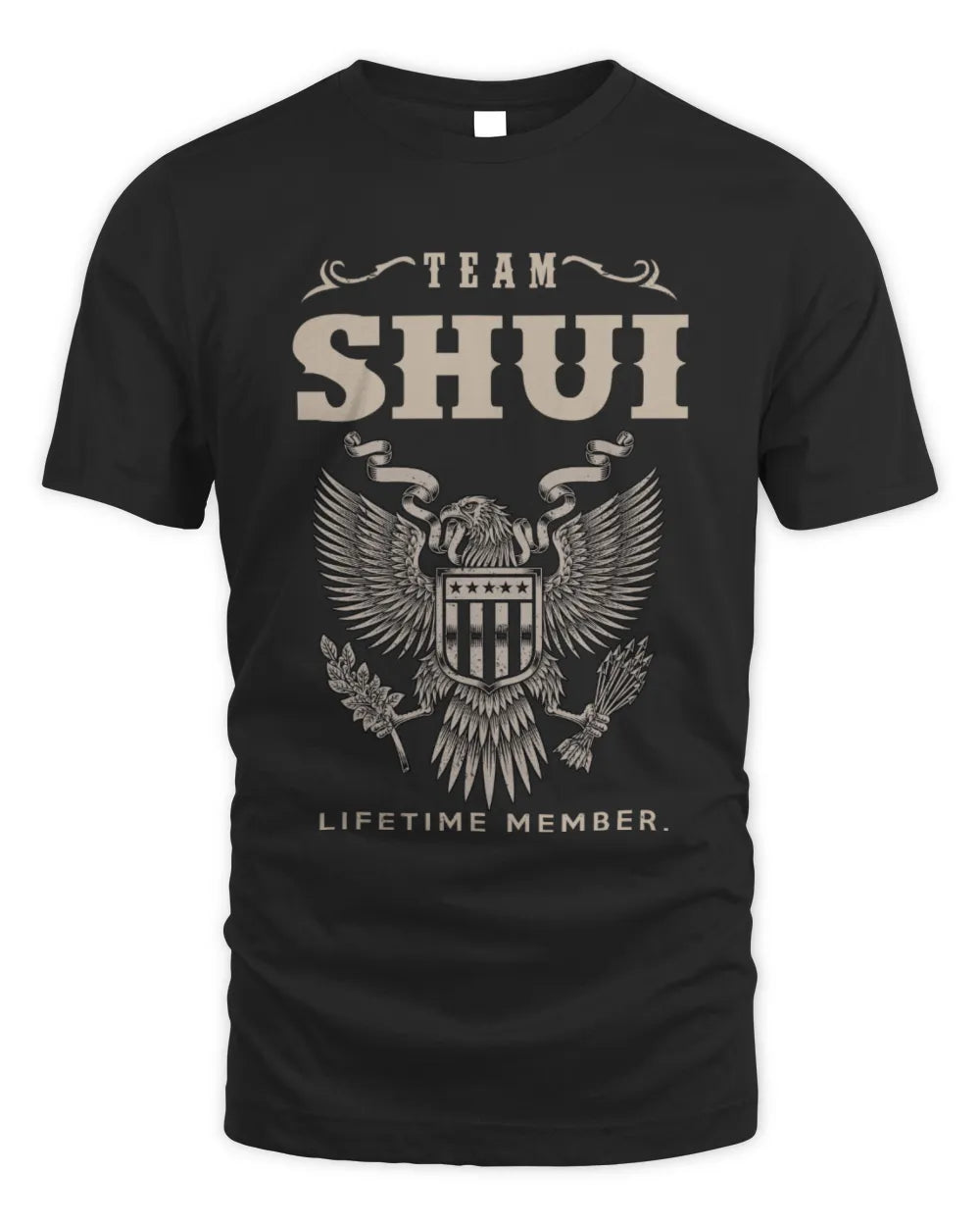 SHUI TP06-K82 – Personalized Classic Style Apparel “Team NAME Lifetime Member” - Unisex Standard T-Shirt - Black