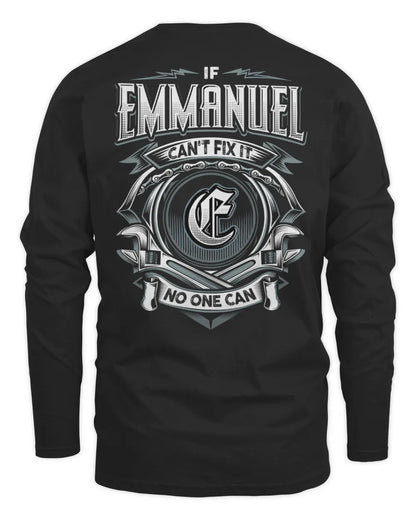 EMMANUEL AP81-K4-626 - Personalized Ahmed Quote Apparel “If Ahmed Can't Fix It, No One Can” - Men's Long Sleeved T-Shirt - Black