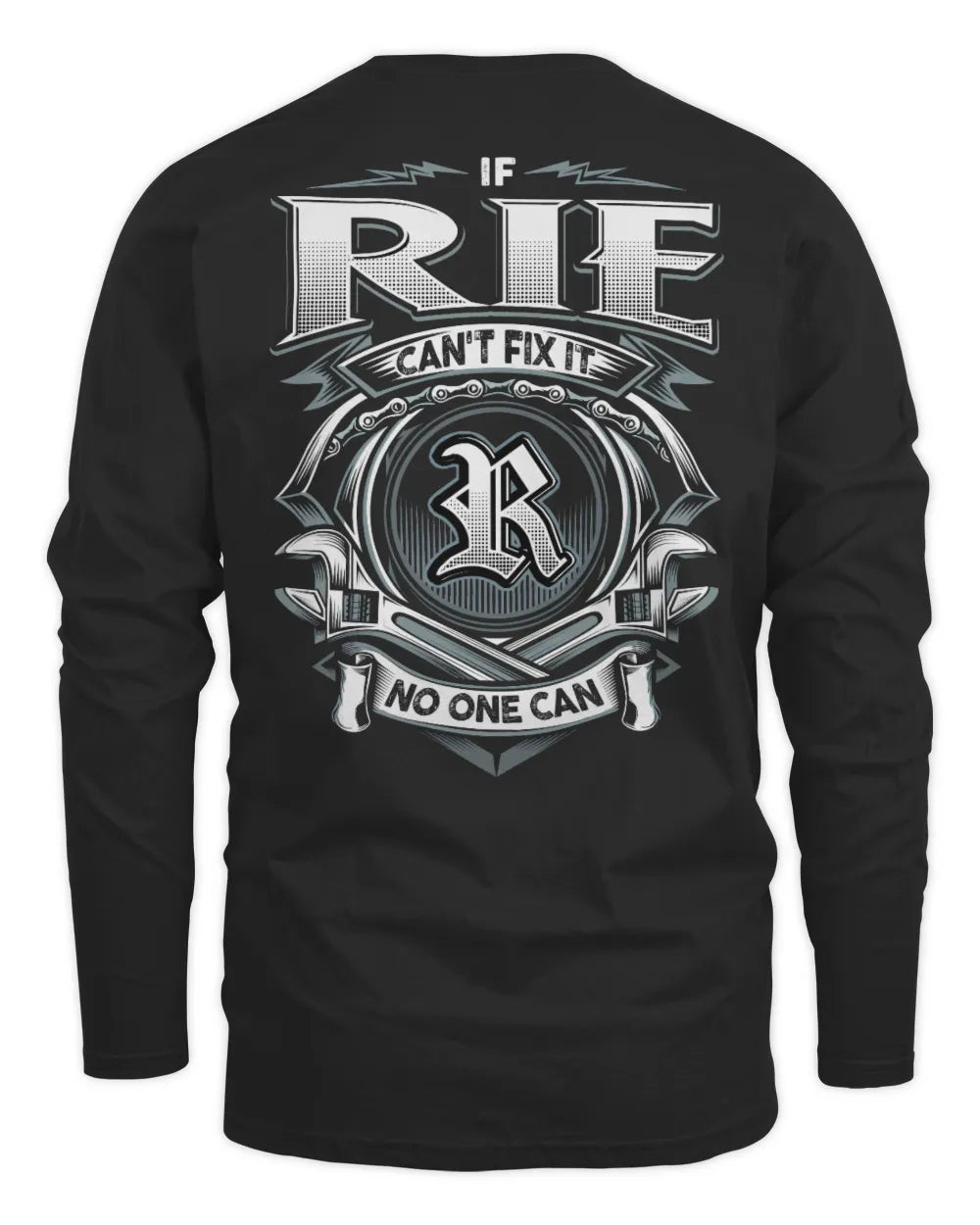 RIE AP81-K4-626 - Personalized Ahmed Quote Apparel “If Ahmed Can't Fix It, No One Can” - Men's Long Sleeved T-Shirt - Black