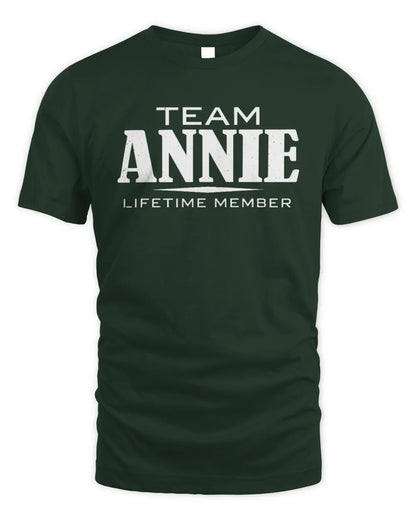 ANNIE BL62-K4-128 - Personalized “Team NAME Lifetime Member” - Unisex Standard T-Shirt - Forest Green