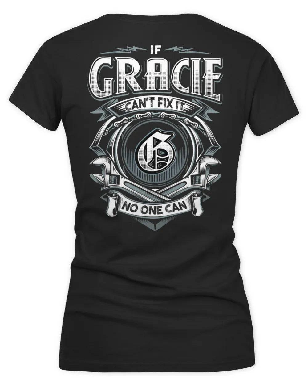 GRACIE AP81-K4-626 - Personalized Ahmed Quote Apparel “If Ahmed Can't Fix It, No One Can” - Women's V-Neck T-Shirt - Black