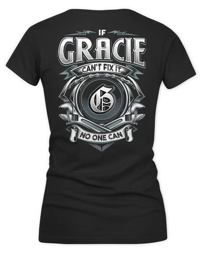 GRACIE AP81-K4-626 - Personalized Ahmed Quote Apparel “If Ahmed Can't Fix It, No One Can” - Women's V-Neck T-Shirt - Black
