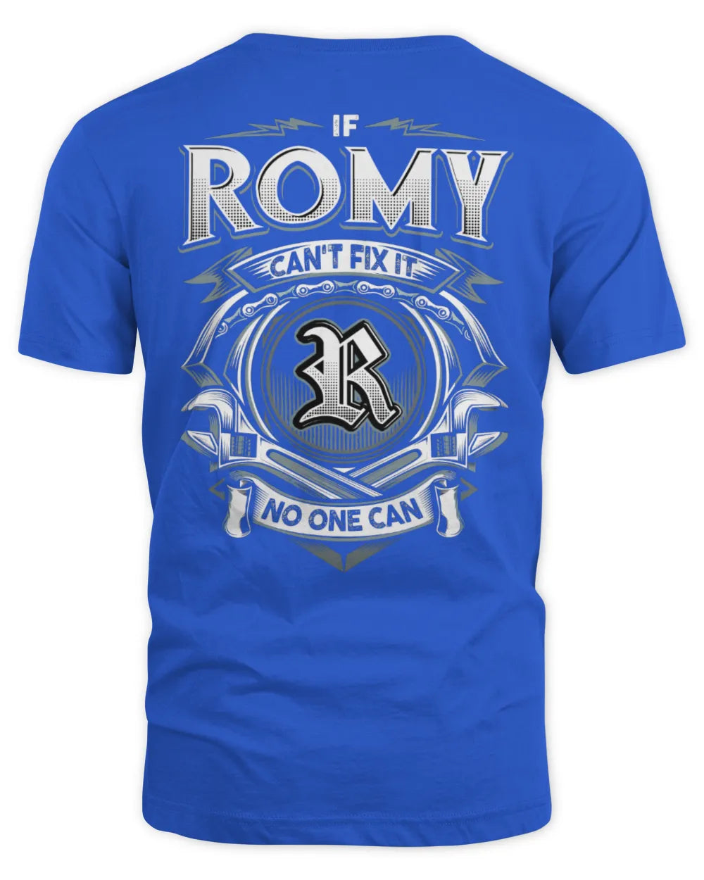 ROMY AP81-K4-626 - Personalized Ahmed Quote Apparel “If Ahmed Can't Fix It, No One Can” - Unisex Standard T-Shirt - Royal