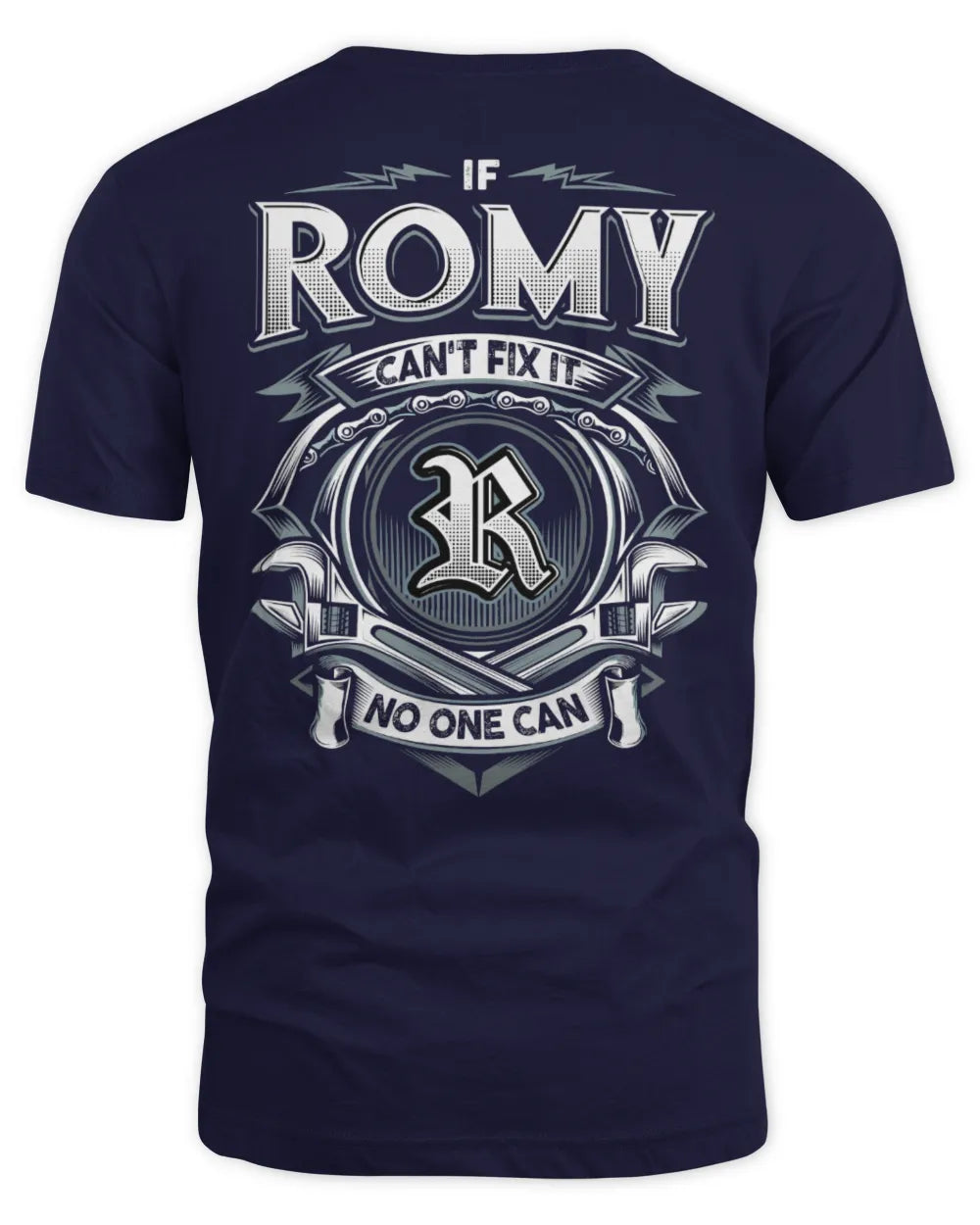 ROMY AP81-K4-626 - Personalized Ahmed Quote Apparel “If Ahmed Can't Fix It, No One Can” - Unisex Standard T-Shirt - Navy
