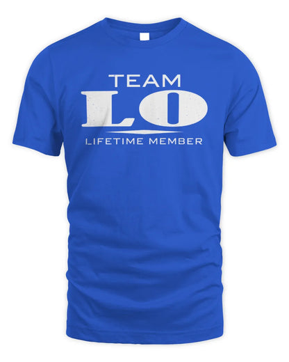 LO BL62-K4-128 - Personalized “Team NAME Lifetime Member” - Unisex Standard T-Shirt - Royal