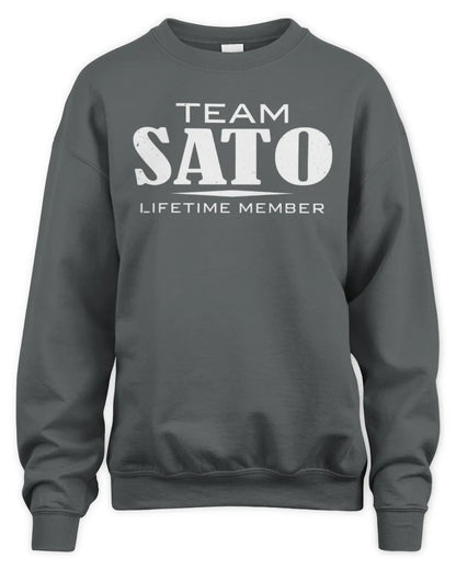 SATO BL62-K4-128 - Personalized “Team NAME Lifetime Member” - Unisex Sweatshirt - Charcoal