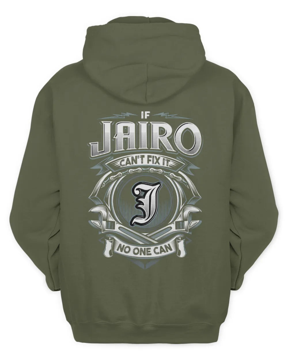 JAIRO AP81-K4-626 - Personalized Ahmed Quote Apparel “If Ahmed Can't Fix It, No One Can” - Unisex Hoodie - Military Green