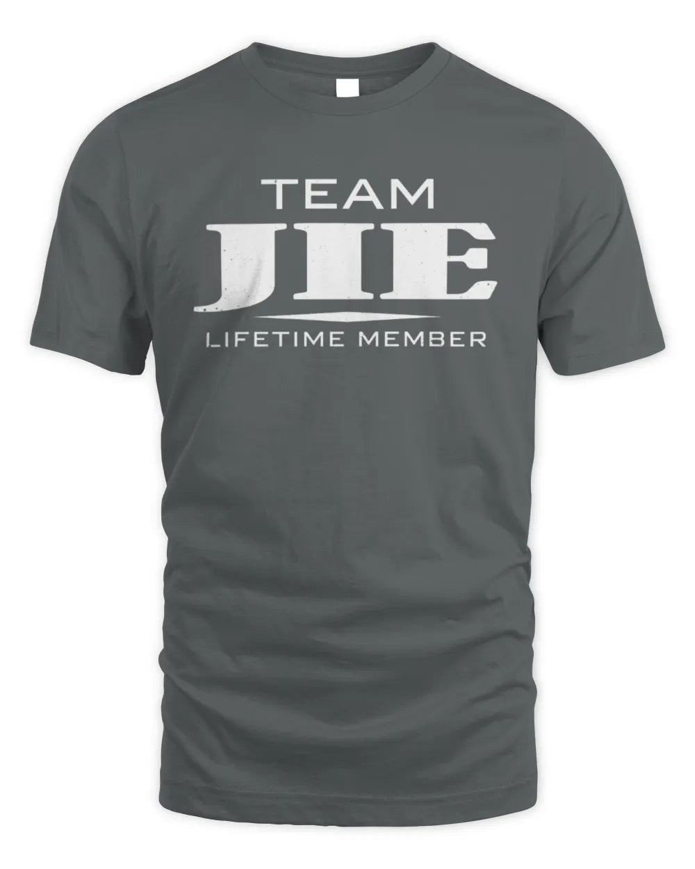 JIE BL62-K4-128 - Personalized “Team NAME Lifetime Member” - Unisex Standard T-Shirt - Charcoal