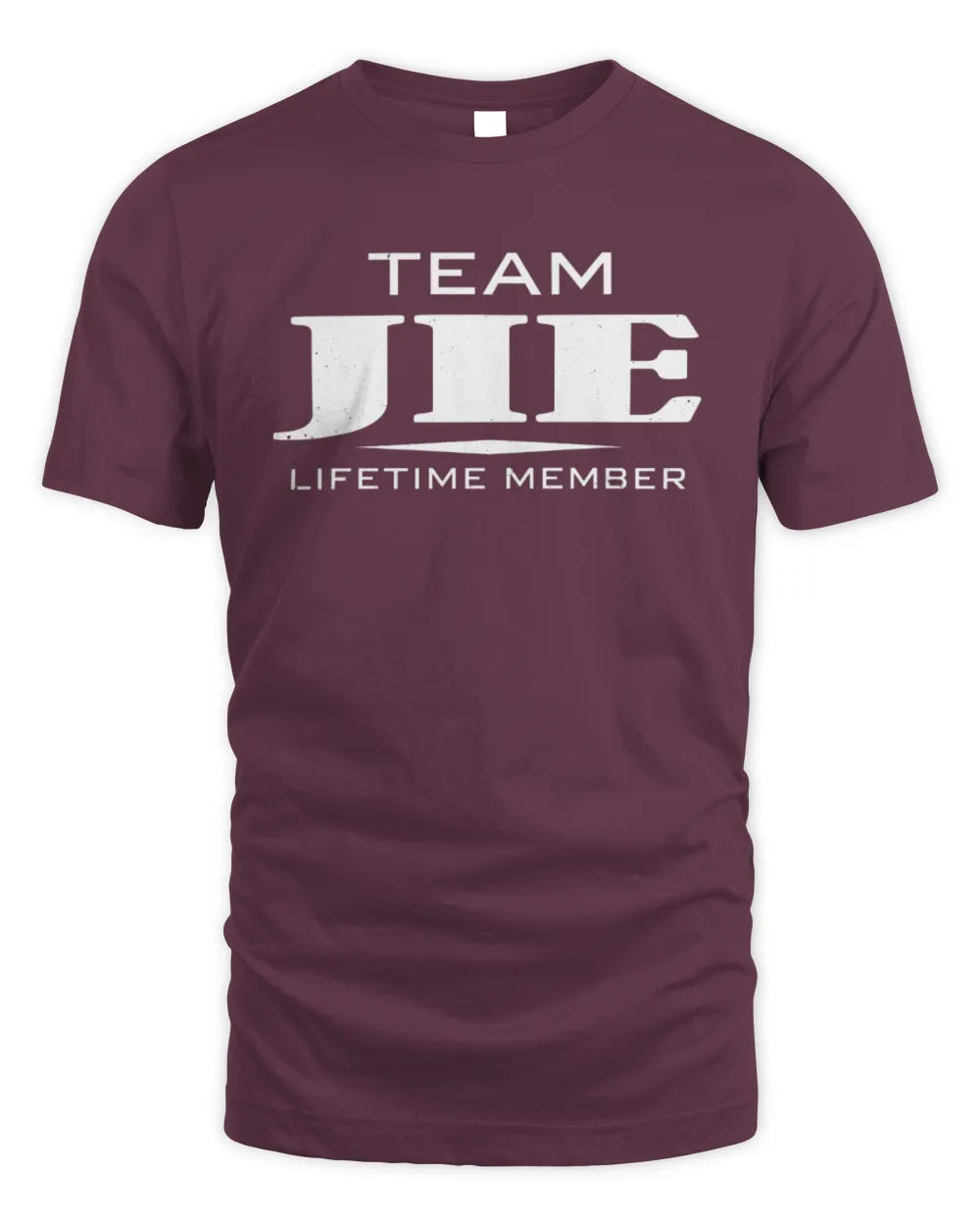 JIE BL62-K4-128 - Personalized “Team NAME Lifetime Member” - Unisex Standard T-Shirt - Maroon
