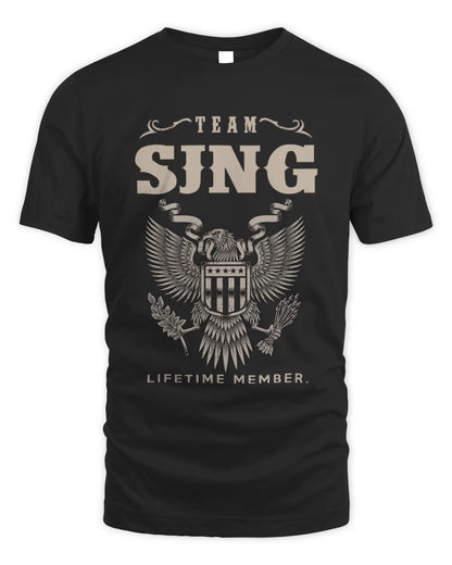 SJNG TP06-K82 – Personalized Classic Style Apparel “Team NAME Lifetime Member” - Unisex Standard T-Shirt - Black
