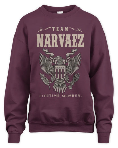 NARVAEZ TP06-K82 – Personalized Classic Style Apparel “Team NAME Lifetime Member” - Unisex Sweatshirt - Maroon