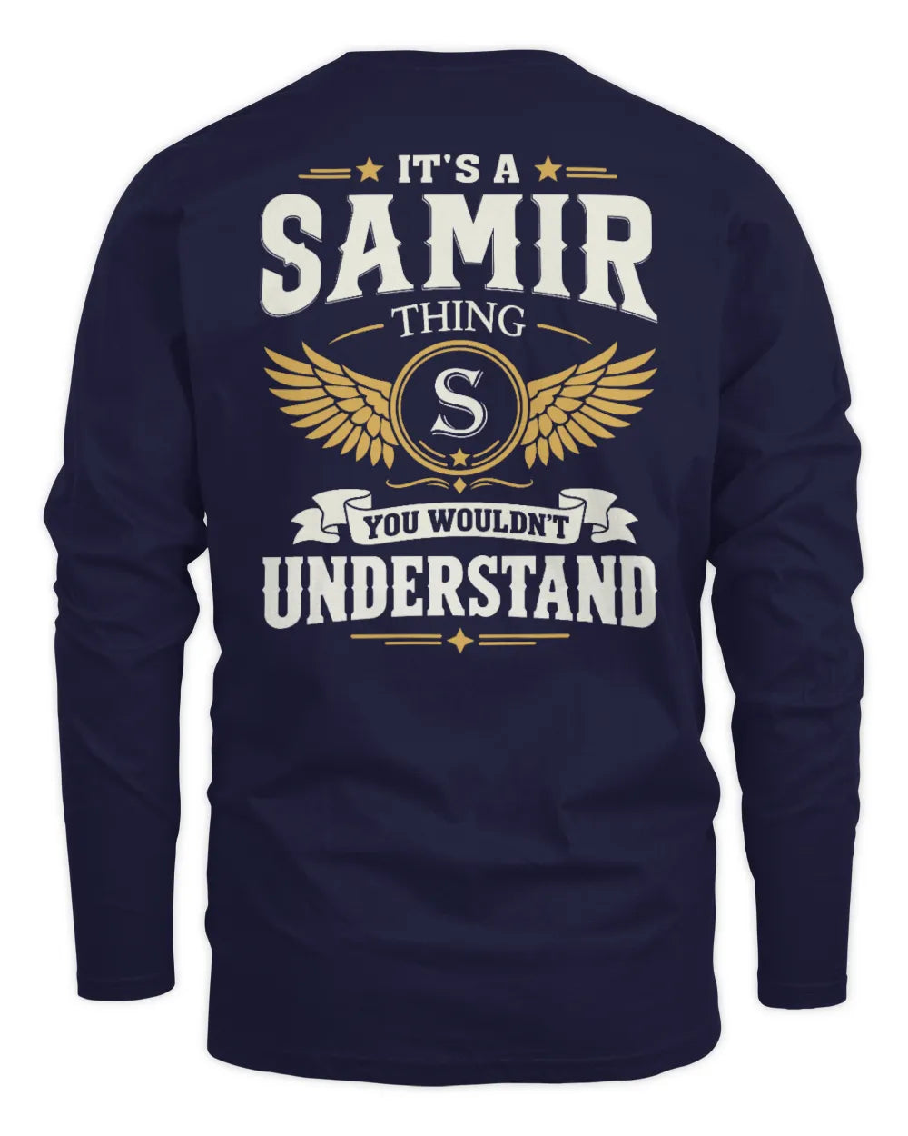 SAMIR KT06-M008 It’s a [NAME] Thing – You Wouldn’t Understand | Personalized Vintage T-Shirt - Men's Long Sleeved T-Shirt - Navy