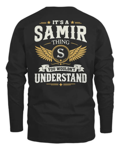 SAMIR KT06-M008 It’s a [NAME] Thing – You Wouldn’t Understand | Personalized Vintage T-Shirt - Men's Long Sleeved T-Shirt - Black