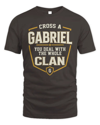 GABRIEL NT1-K008 Cross A/An NAME, You Deal With the Whole Clan | Personalized Vintage T-Shirt - Unisex Standard T-Shirt - Dark Chocolate
