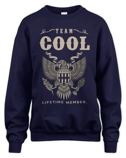 COOL TP06-K82 – Personalized Classic Style Apparel “Team NAME Lifetime Member” - Unisex Sweatshirt - Navy