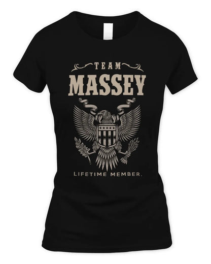 MASSEY TP06-K82 – Personalized Classic Style Apparel “Team NAME Lifetime Member” - Women's Standard T-Shirt - Black