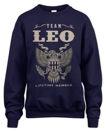 LEO TP06-K82 – Personalized Classic Style Apparel “Team NAME Lifetime Member” - Unisex Sweatshirt - Navy
