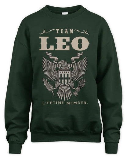 LEO TP06-K82 – Personalized Classic Style Apparel “Team NAME Lifetime Member” - Unisex Sweatshirt - Forest Green