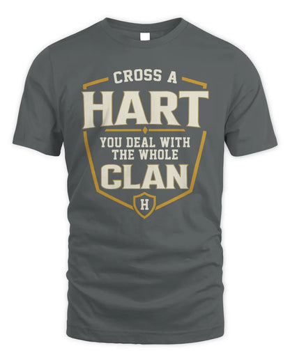 HART NT1-K008 Cross A/An NAME, You Deal With the Whole Clan | Personalized Vintage T-Shirt - Unisex Standard T-Shirt - Charcoal