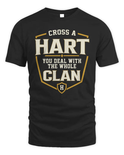HART NT1-K008 Cross A/An NAME, You Deal With the Whole Clan | Personalized Vintage T-Shirt - Unisex Standard T-Shirt - Black
