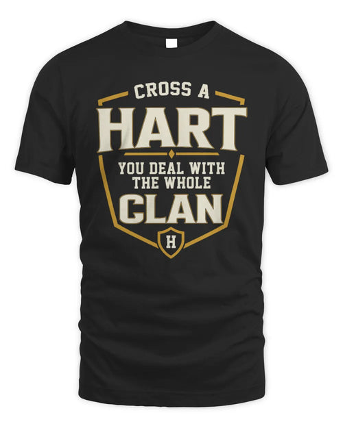 HART NT1-K008 Cross A/An NAME, You Deal With the Whole Clan | Personalized Vintage T-Shirt - Unisex Standard T-Shirt - Black