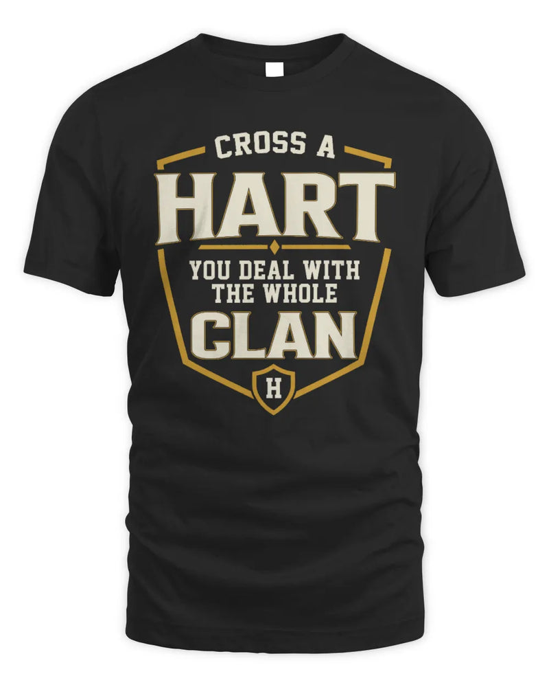 HART NT1-K008 Cross A/An NAME, You Deal With the Whole Clan | Personalized Vintage T-Shirt - Unisex Standard T-Shirt - Black