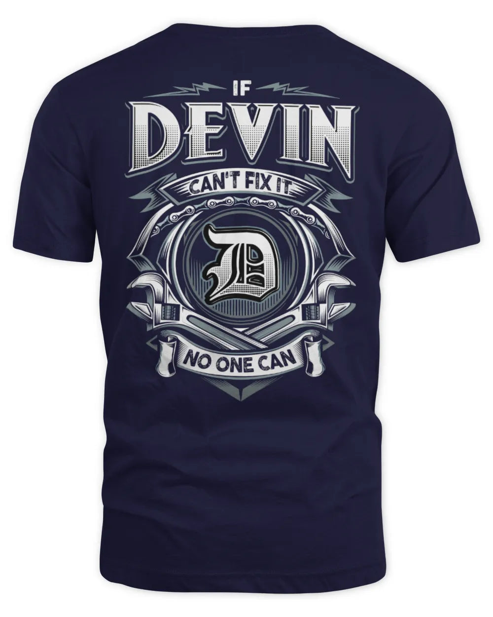 DEVIN AP81-K4-626 - Personalized Ahmed Quote Apparel “If Ahmed Can't Fix It, No One Can” - Unisex Standard T-Shirt - Navy