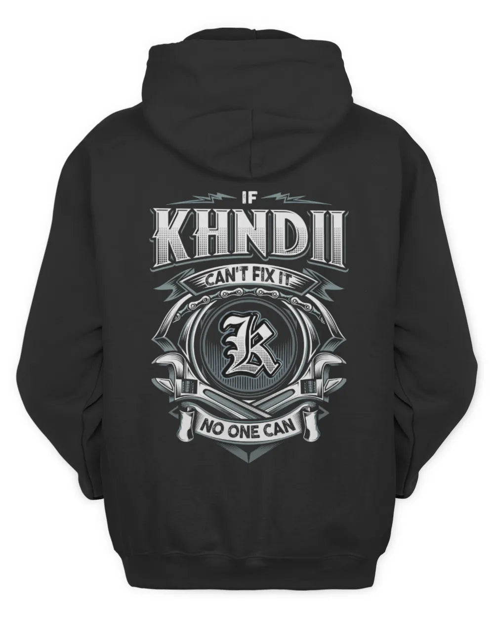 KHNDII AP81-K4-626 - Personalized Ahmed Quote Apparel “If Ahmed Can't Fix It, No One Can” - Unisex Hoodie - Black