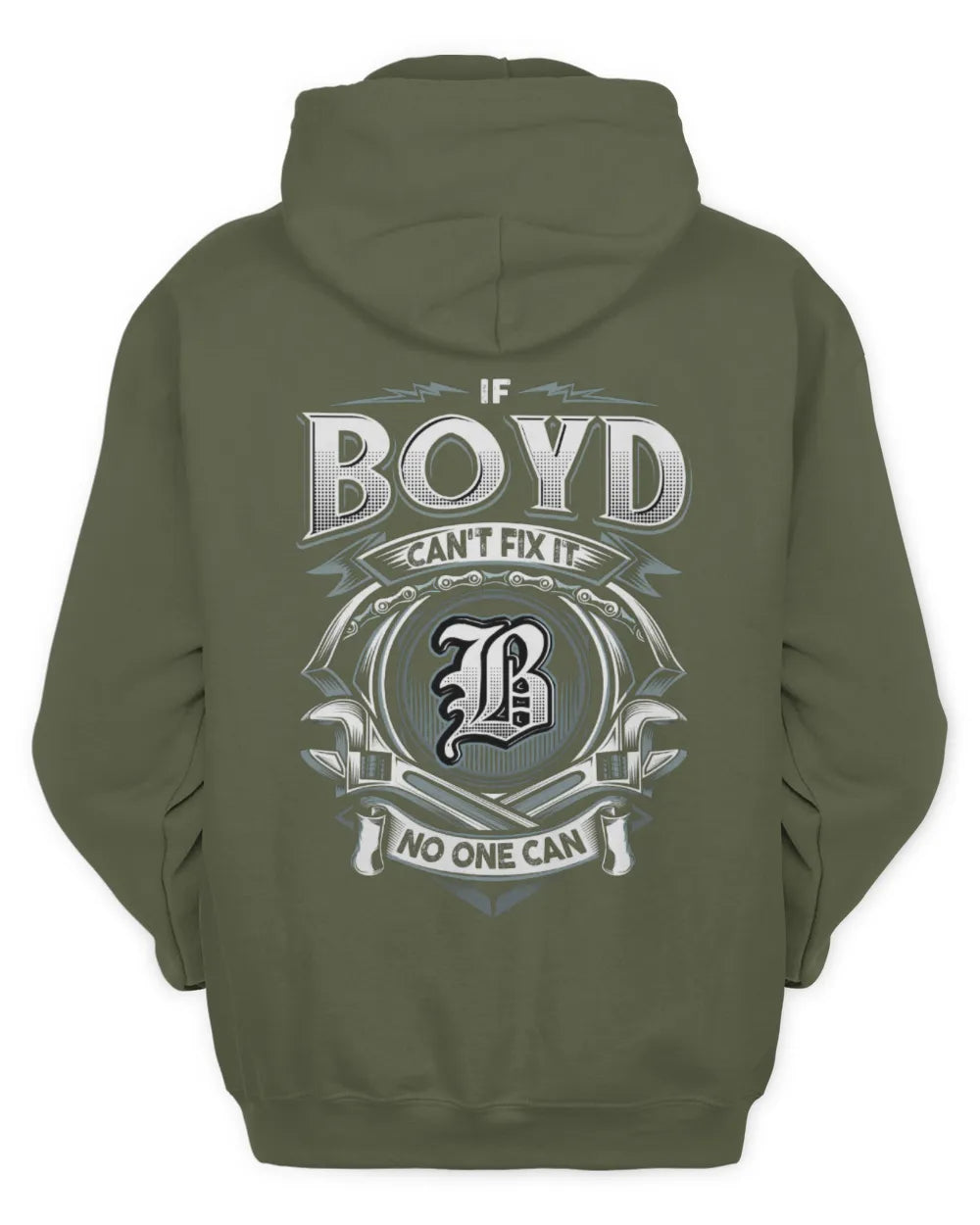 BOYD AP81-K4-626 - Personalized Ahmed Quote Apparel “If Ahmed Can't Fix It, No One Can” - Unisex Hoodie - Military Green