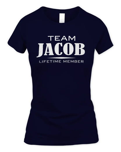 JACOB BL62-K4-128 - Personalized “Team NAME Lifetime Member” - Women's Standard T-Shirt - Navy