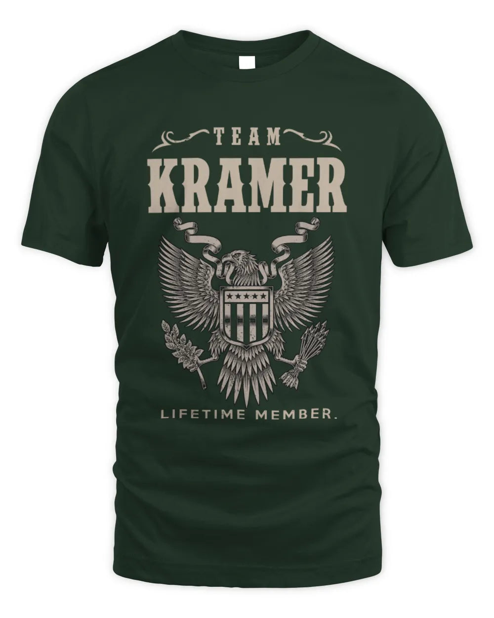KRAMER TP06-K82 – Personalized Classic Style Apparel “Team NAME Lifetime Member” - Unisex Standard T-Shirt - Forest Green