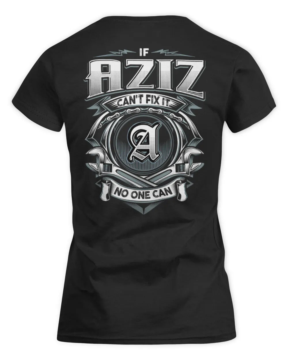 AZIZ AP81-K4-626 - Personalized Ahmed Quote Apparel “If Ahmed Can't Fix It, No One Can” - Women's Standard T-Shirt - Black