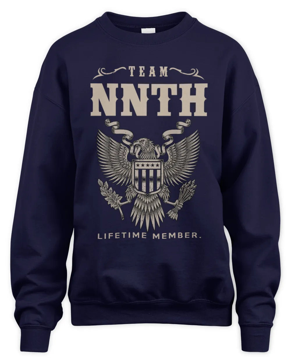 NNTH TP06-K82 – Personalized Classic Style Apparel “Team NAME Lifetime Member” - Unisex Sweatshirt - Navy