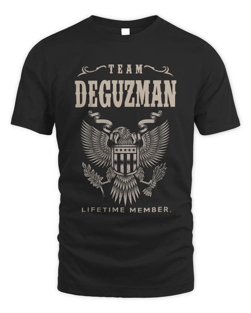 DEGUZMAN TP06-K82 – Personalized Classic Style Apparel “Team NAME Lifetime Member” - Unisex Standard T-Shirt - Black