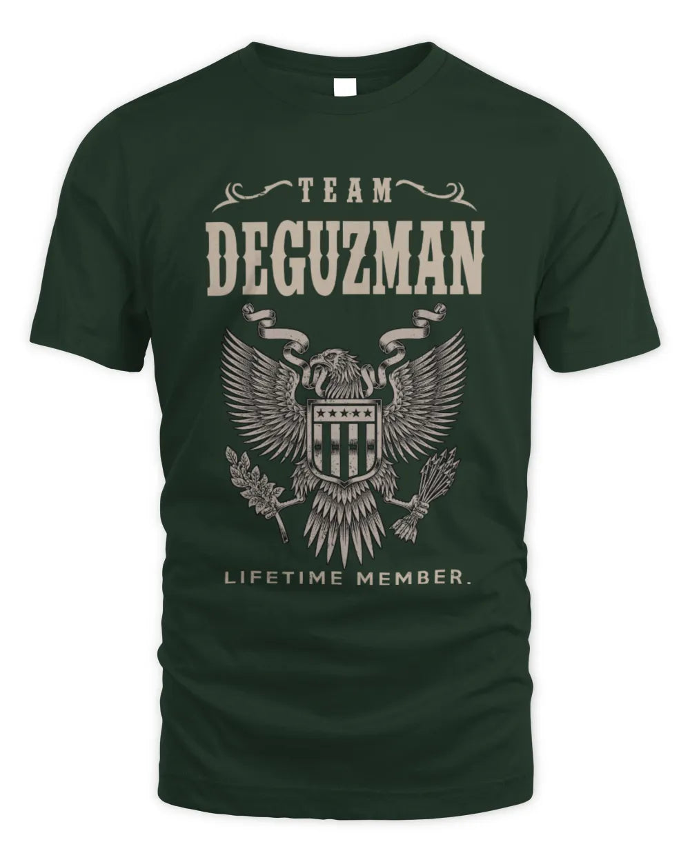 DEGUZMAN TP06-K82 – Personalized Classic Style Apparel “Team NAME Lifetime Member” - Unisex Standard T-Shirt - Forest Green