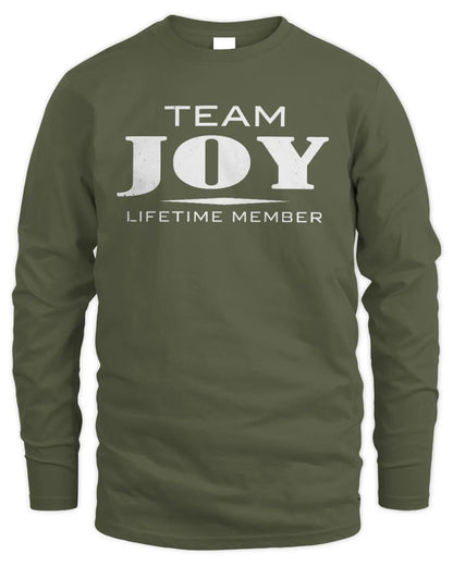 JOY BL62-K4-128 - Personalized “Team NAME Lifetime Member” - Men's Long Sleeved T-Shirt - Military Green