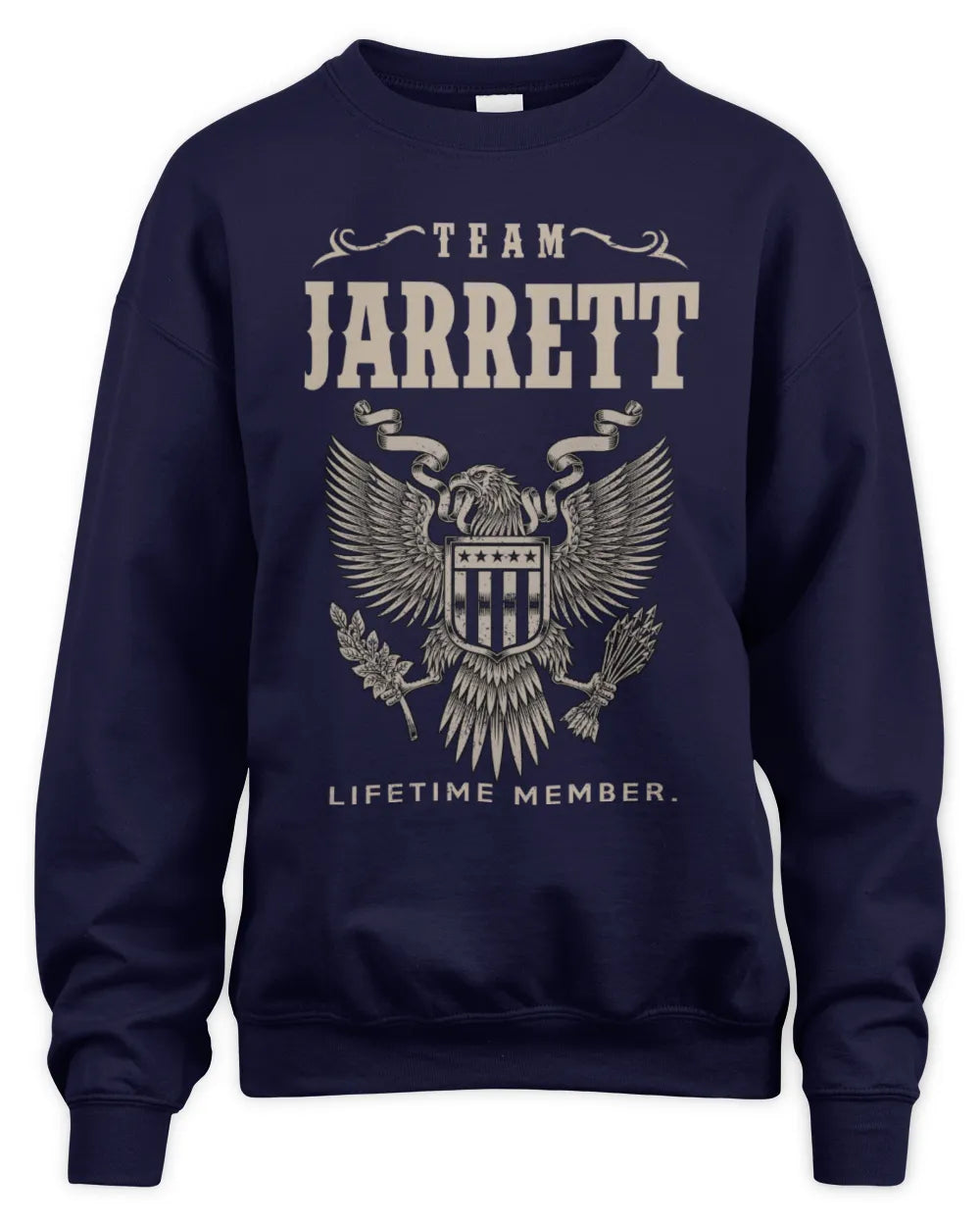 JARRETT TP06-K82 – Personalized Classic Style Apparel “Team NAME Lifetime Member” - Unisex Sweatshirt - Navy