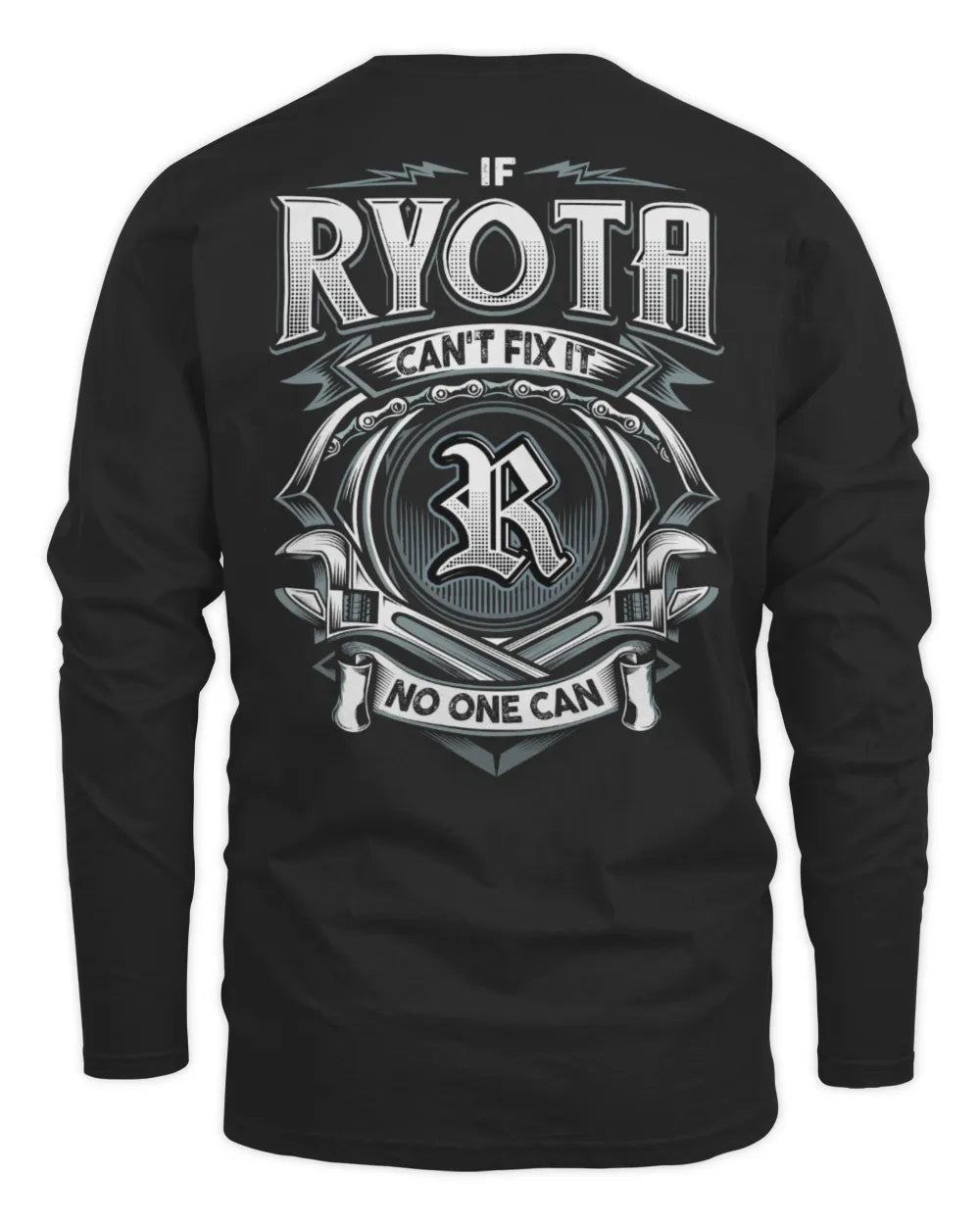 RYOTA AP81-K4-626 - Personalized Ahmed Quote Apparel “If Ahmed Can't Fix It, No One Can” - Men's Long Sleeved T-Shirt - Black